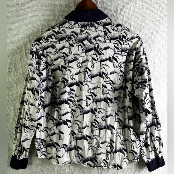 Vintage Adobe Rose 1995 Shirt Womens Large Western Horses Allover Print Purple - Picture 10 of 16